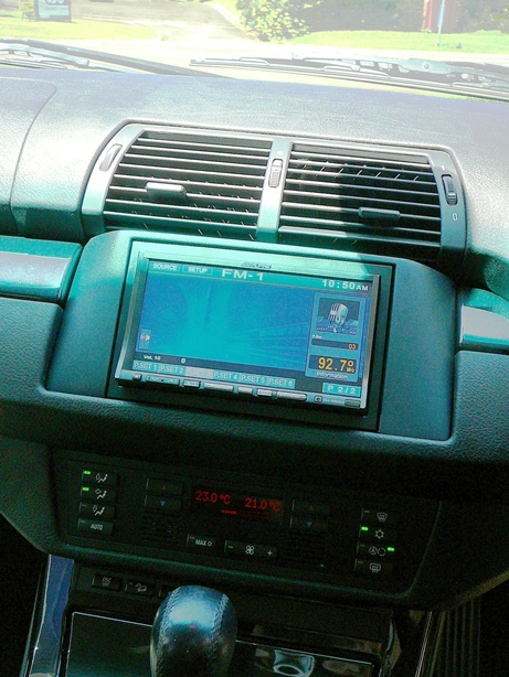BMW X5 2005, with a custom mounted Alpine INA-W900E and Reverse Camera