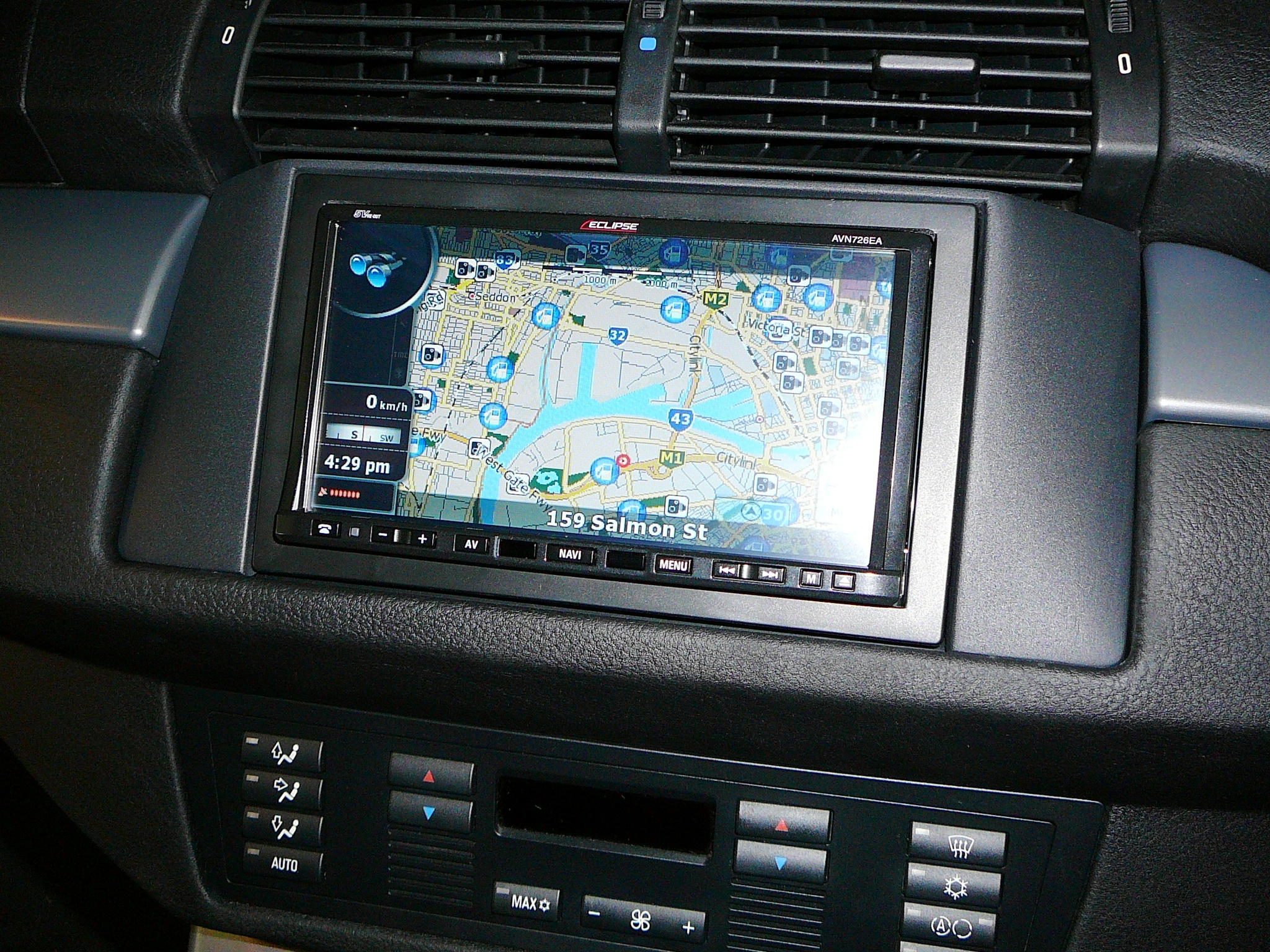 BMW X5 2004, InDash GPS Navigaiton, iPhone, USB, Bluetooth Handsfree, Reverse Camera, Custom Sub Box encloser