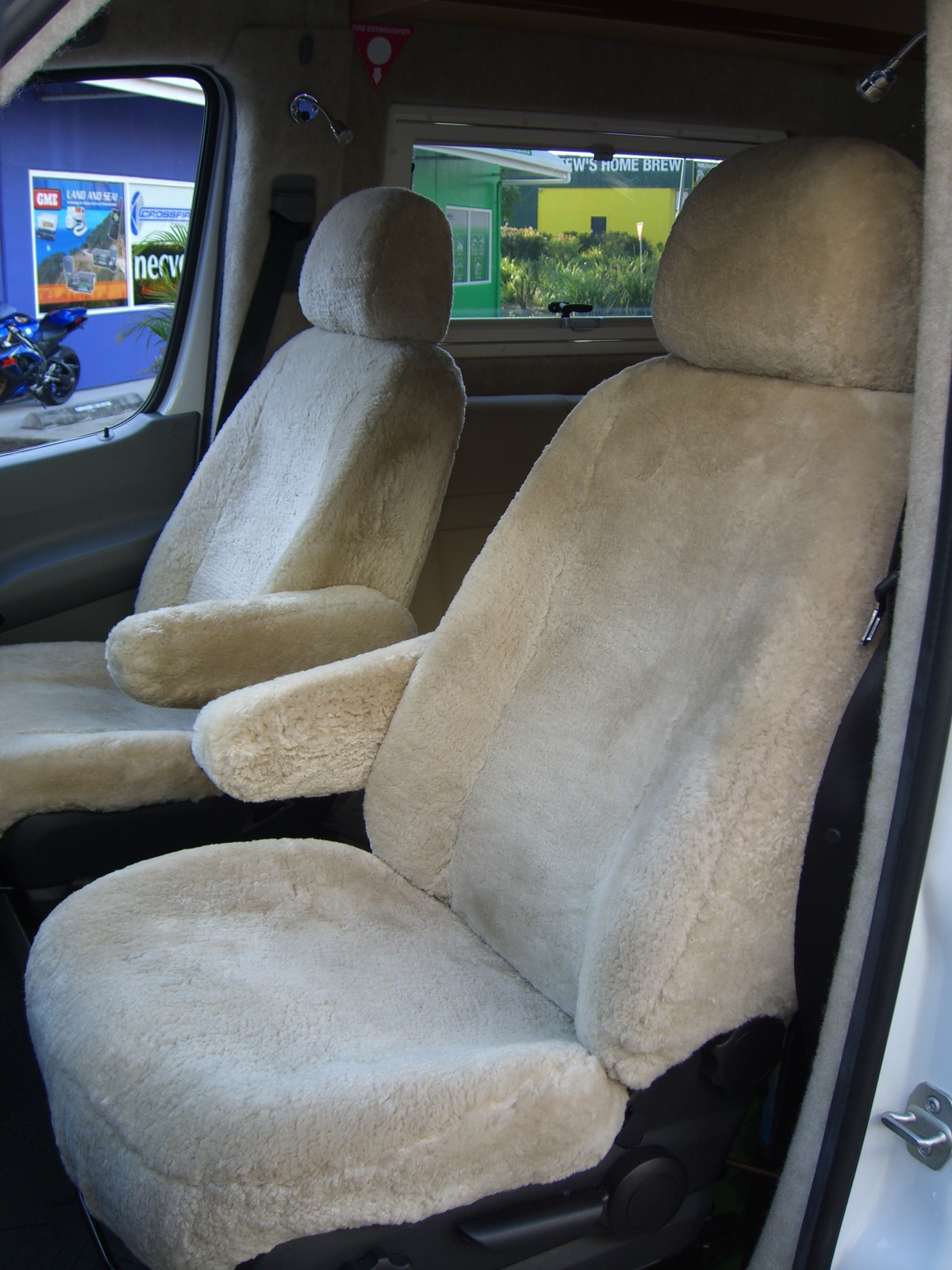 Mercedes Benz Sprinter Motorhome Sheepskin seat covers ...