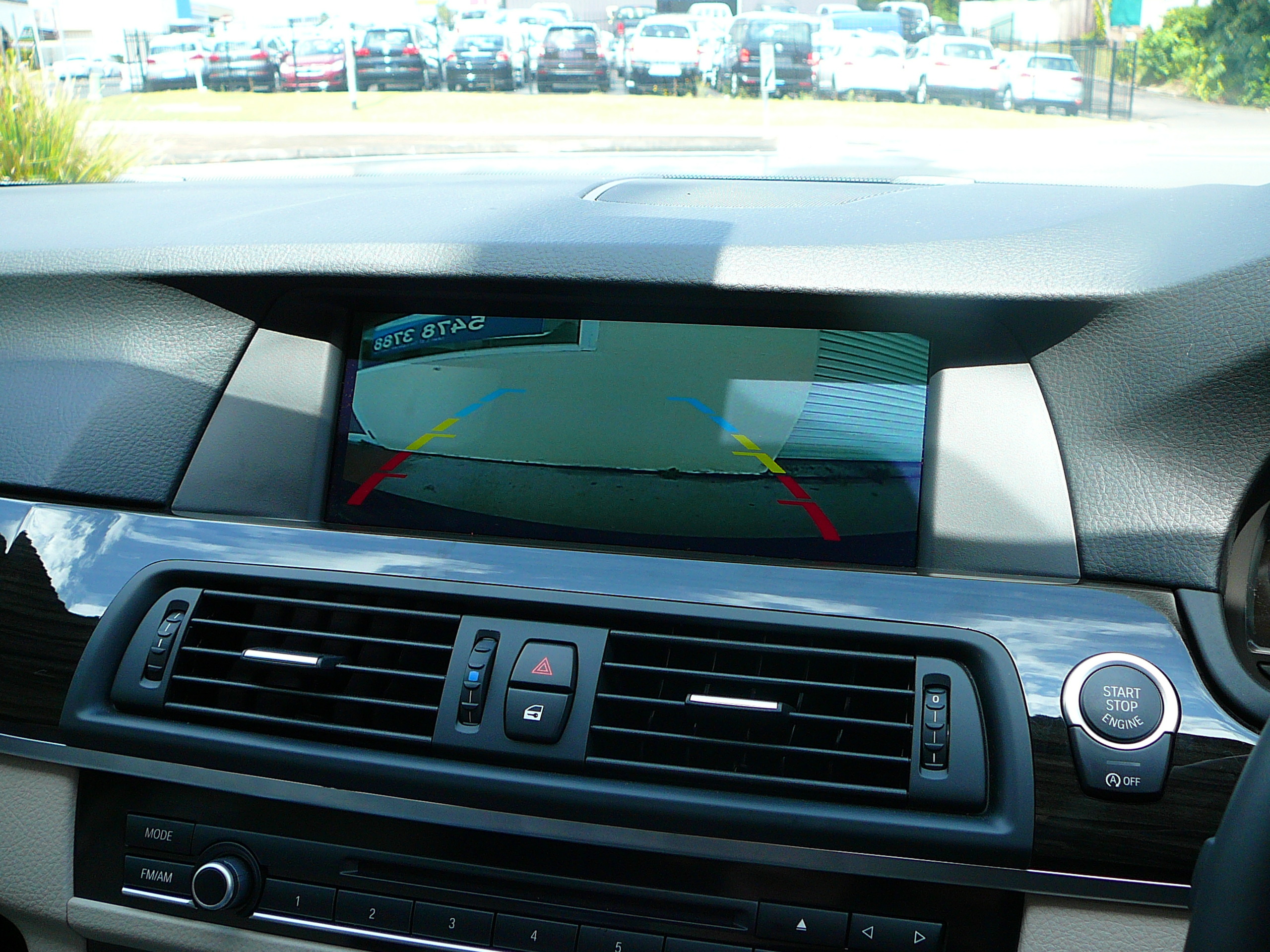 BMW 528i 2013, Aftermarket Reverse Camera added to factory BMW screen