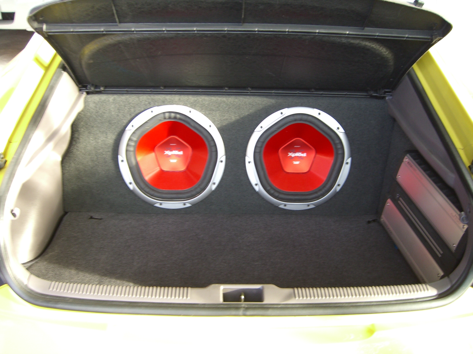 Toyota Celica custom subwoofer amplifier install