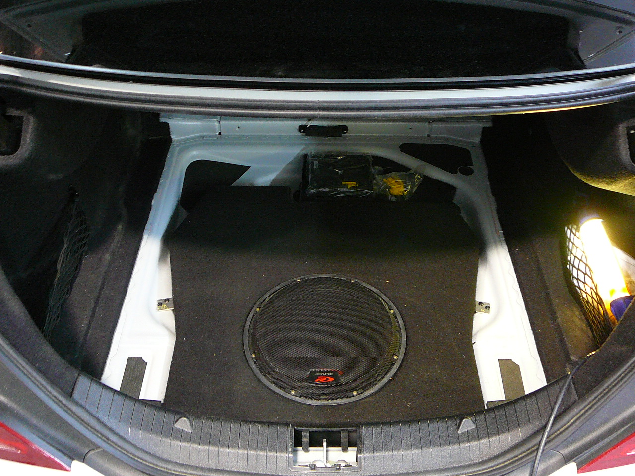 Mercedes Benz CLA45 AMG Alpine Type R Subwoofer with a Custom Boot Installation