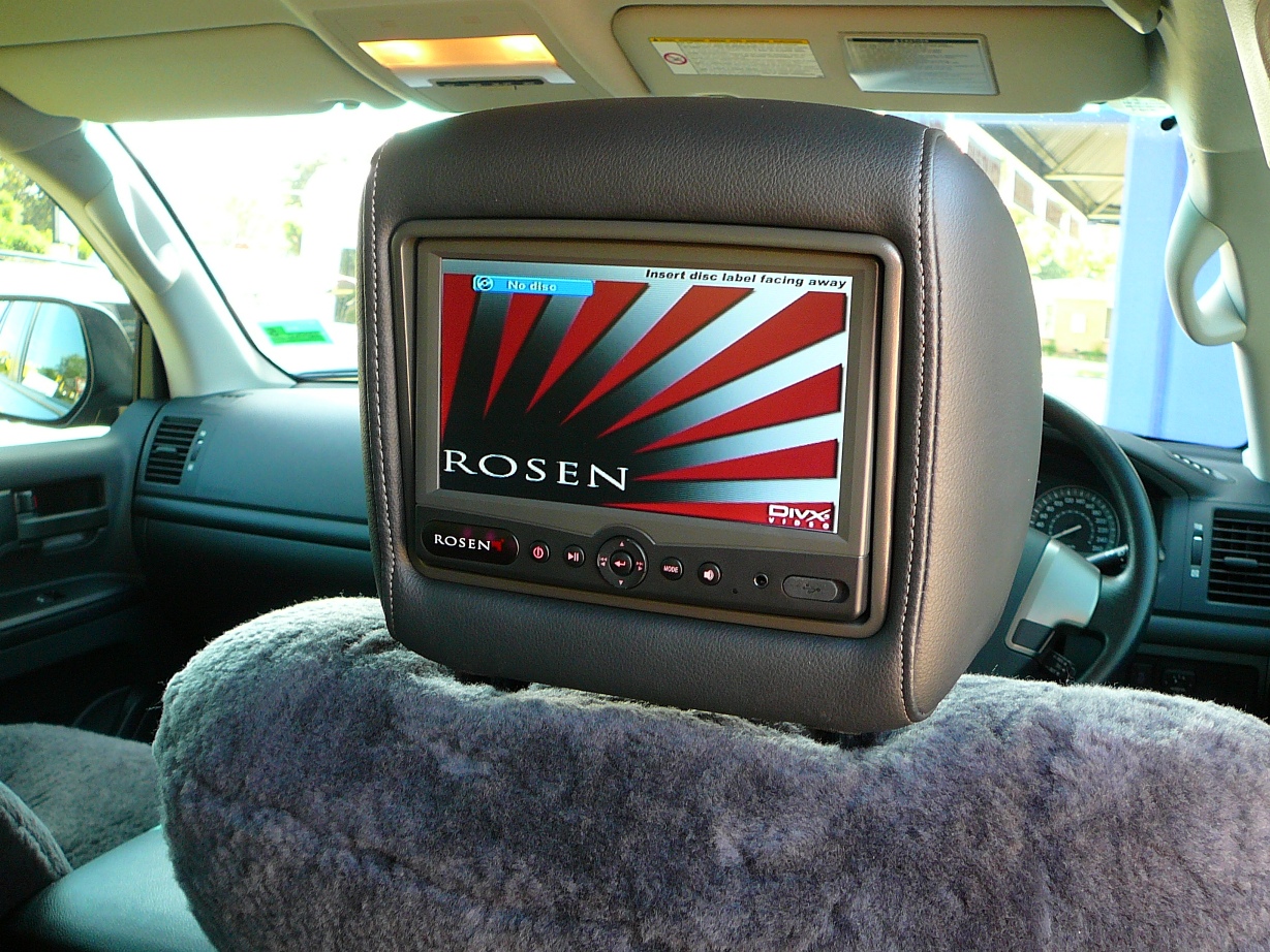 Toyota Landcruiser 200 Series, Rosen DVD Headrest Screens, Rear Seat Entertainment